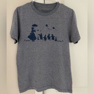 Disney Employee Exclusive Mary Poppins Tee, Blue Heather with navy print XS